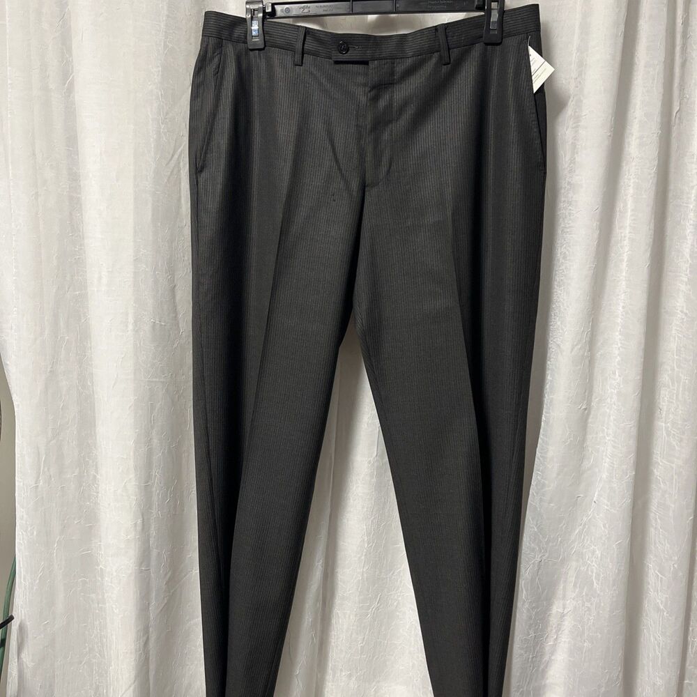 Versace Collection Men's Charcoal Pin Stripped Dress Pants (54) Size 38